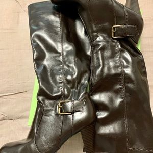 Dark brown wide calf dress boot  sz 9